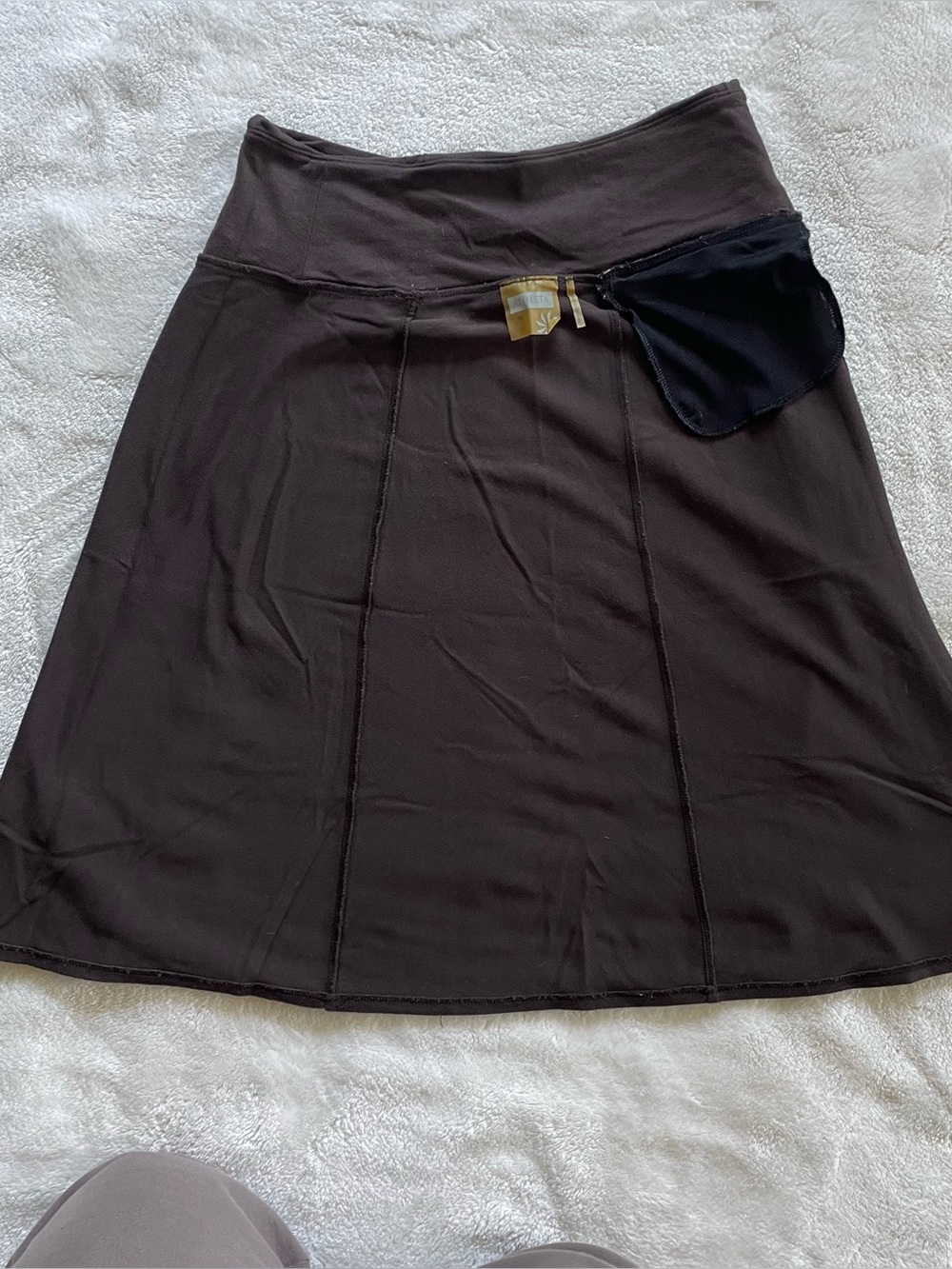 Athleta Brown Mini A-Line Skirt Zip Back Pocket size XS - Picture 8 of 12